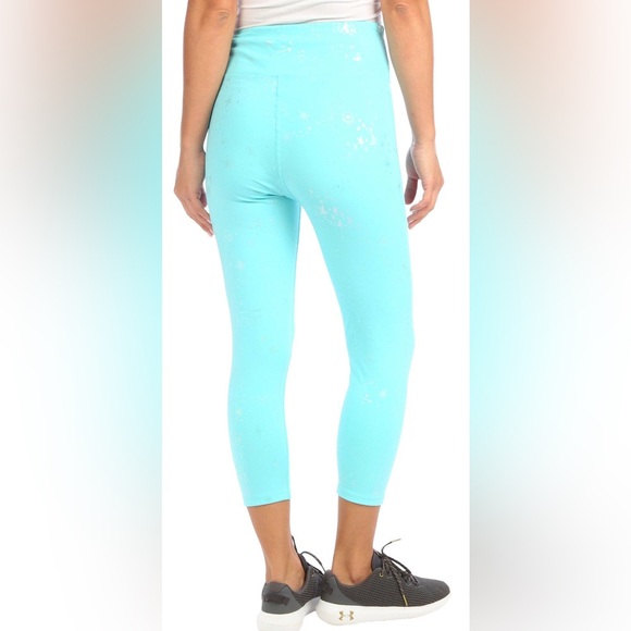 Nanette Lepore Zodiac teal Foil crop womens leggings, NWT - Picture 5 of 6
